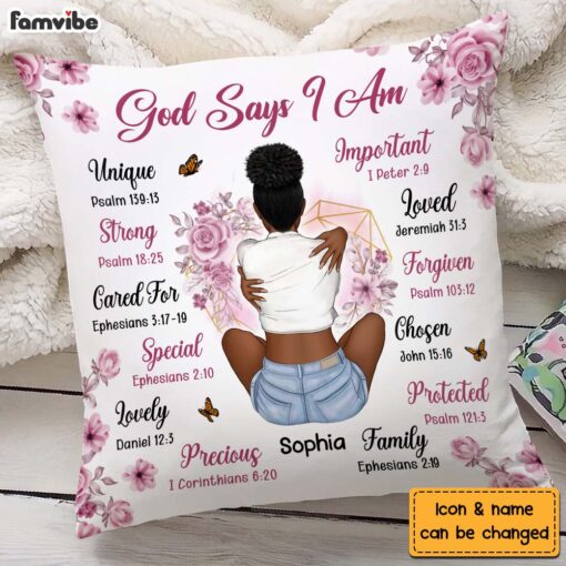 Personalized Christian Gift For Daughter God Says I Am Pillow