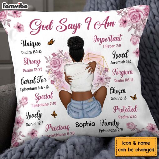 Personalized Christian Gift For Daughter God Says I Am Pillow