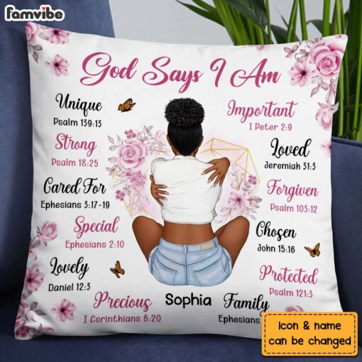 Personalized Christian Gift For Daughter God Says I Am Pillow