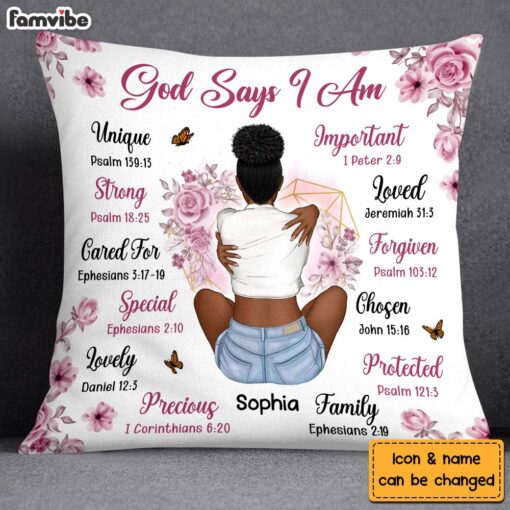 Personalized Christian Gift For Daughter God Says I Am Pillow