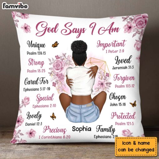 Personalized Christian Gift For Daughter God Says I Am Pillow