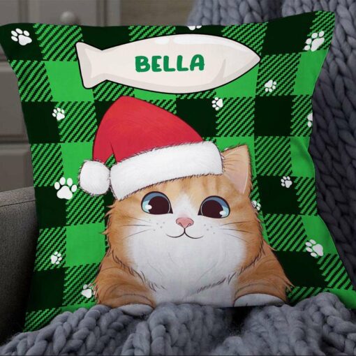 Personalized Christmas Cat Pillow