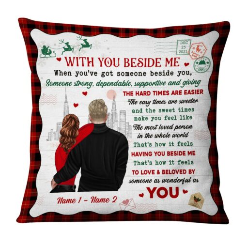 Personalized Christmas Couple With You Beside Me Pillow