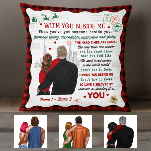 Personalized Christmas Couple With You Beside Me Pillow