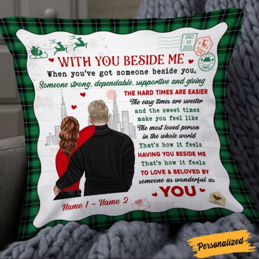 Personalized Christmas Couple With You Beside Me Pillow