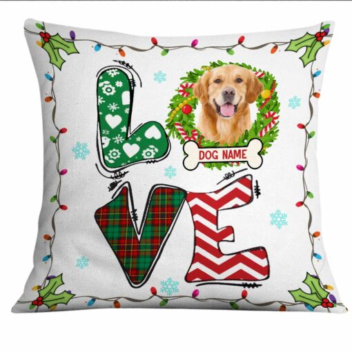 Personalized Christmas Dog Cat Photo Pillow