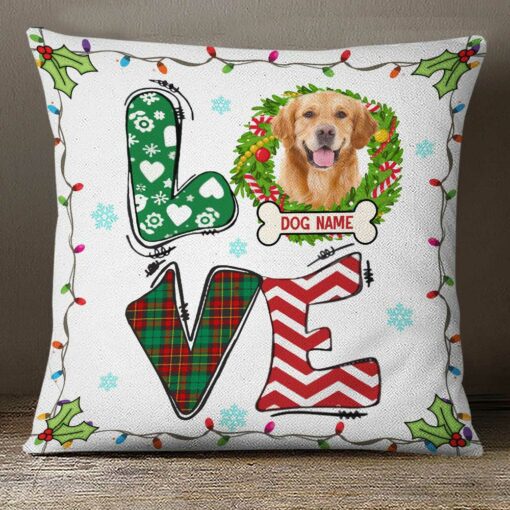 Personalized Christmas Dog Cat Photo Pillow