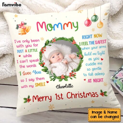 Personalized Christmas Gift Customizable Baby’s Photo Pillow