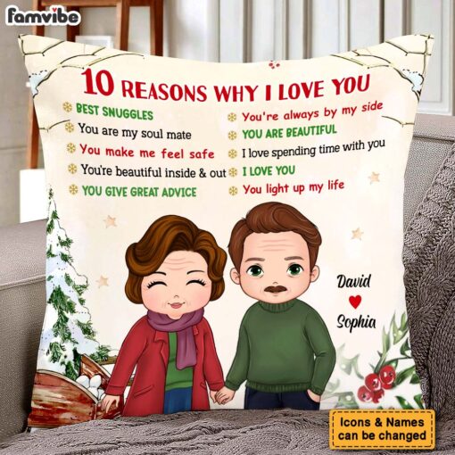 Personalized Christmas Gift For Couple Reasons I Love You Pillow