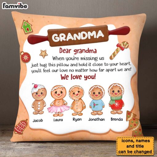 Personalized Christmas Gift For Grandma Cookie Pillow