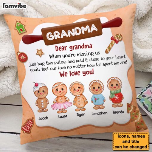 Personalized Christmas Gift For Grandma Cookie Pillow