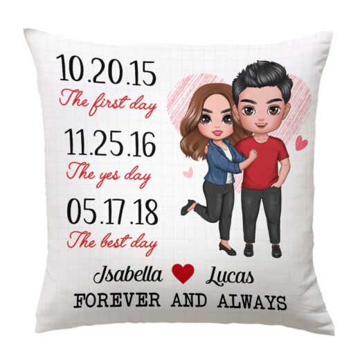 Personalized Couple Anniversary Date Pillow