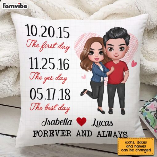 Personalized Couple Anniversary Date Pillow