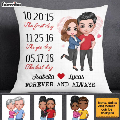 Personalized Couple Anniversary Date Pillow