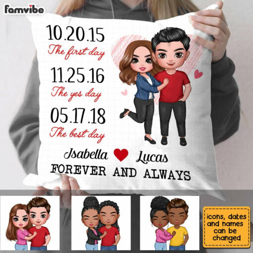 Personalized Couple Anniversary Date Pillow