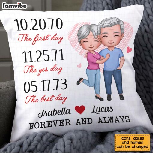 Personalized Couple Anniversary Date Pillow