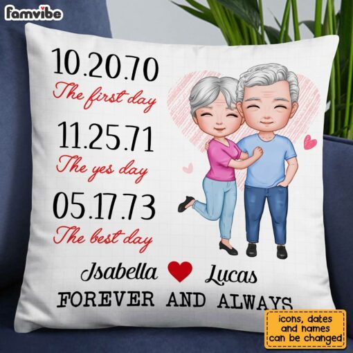 Personalized Couple Anniversary Date Pillow