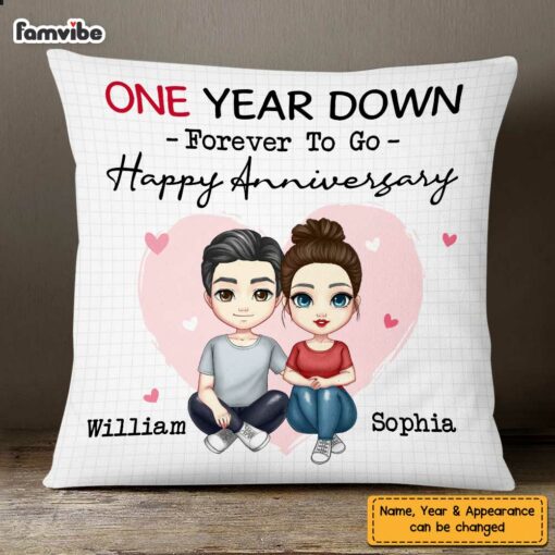 Personalized Couple Anniversary Pillow