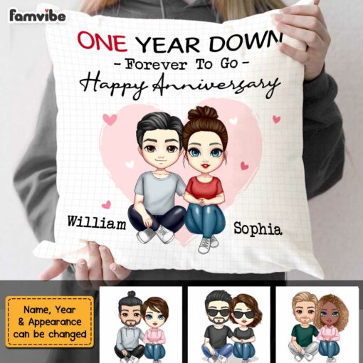 Personalized Couple Anniversary Pillow