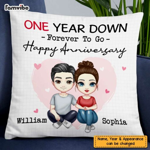 Personalized Couple Anniversary Pillow