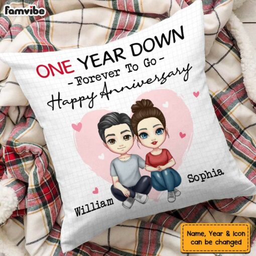 Personalized Couple Anniversary Pillow