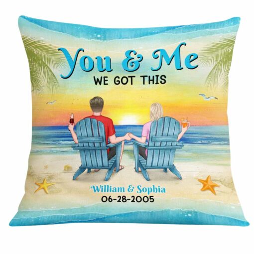 Personalized Couple Beach Pillow