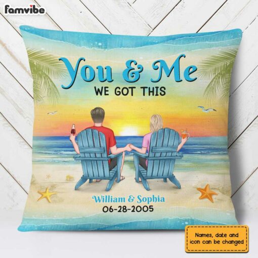 Personalized Couple Beach Pillow