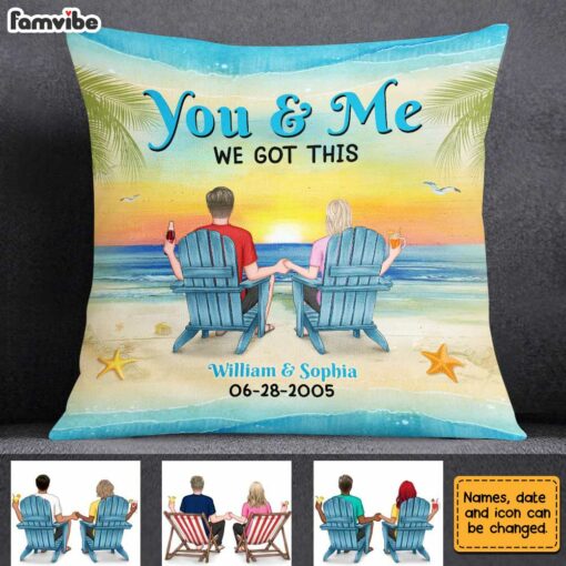 Personalized Couple Beach Pillow