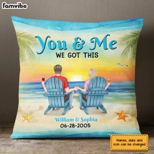 Personalized Couple Beach Pillow