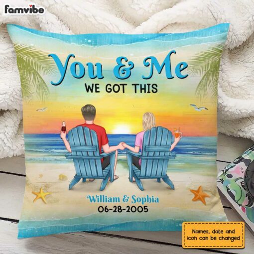 Personalized Couple Beach Pillow