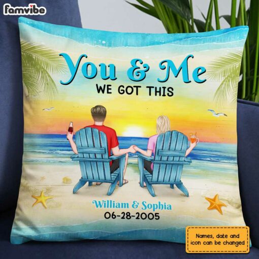 Personalized Couple Beach Pillow