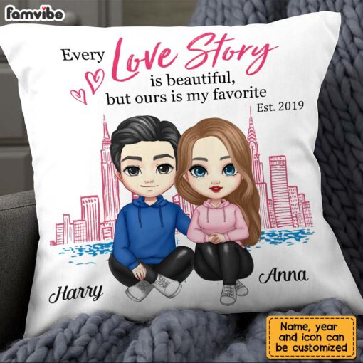 Personalized Couple Beautiful Love Story Pillow