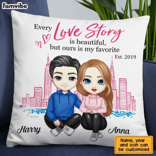 Personalized Couple Beautiful Love Story Pillow