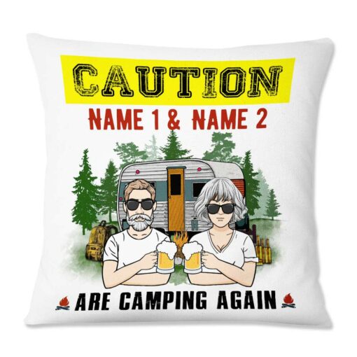 Personalized Couple Camping Funny Pillow