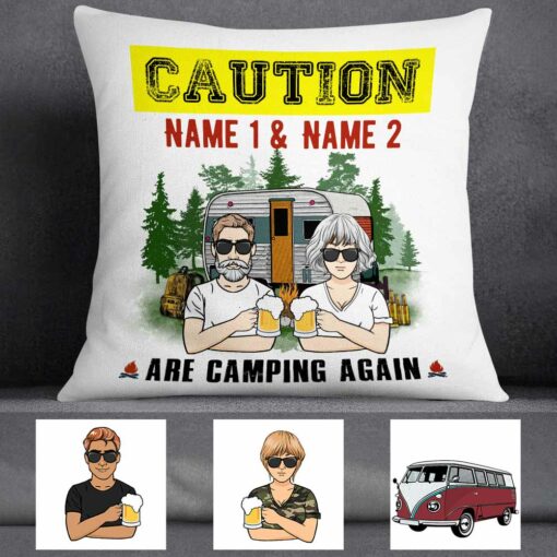 Personalized Couple Camping Funny Pillow