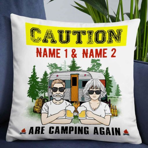 Personalized Couple Camping Funny Pillow