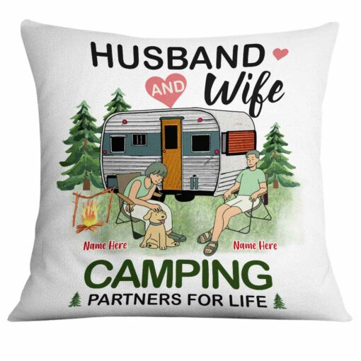 Personalized Couple Camping Partners Pillow