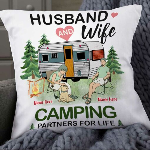 Personalized Couple Camping Partners Pillow