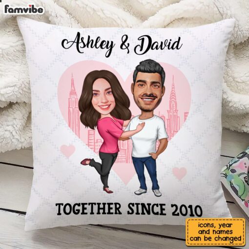 Personalized Couple Caricature Pillow