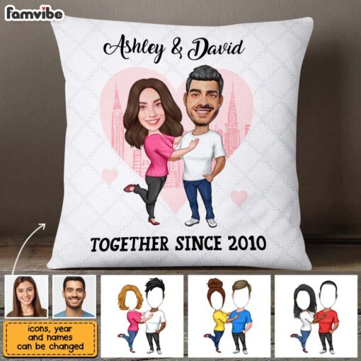 Personalized Couple Caricature Pillow