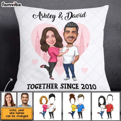 Personalized Couple Caricature Pillow