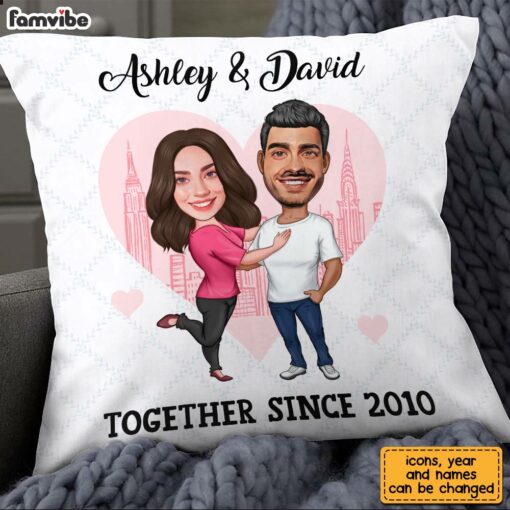 Personalized Couple Caricature Pillow