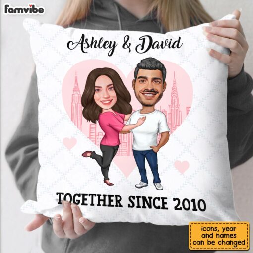 Personalized Couple Caricature Pillow