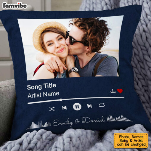 Personalized Couple Custom Music Song Pillow