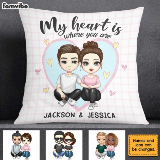 Personalized Couple Cute Pillow