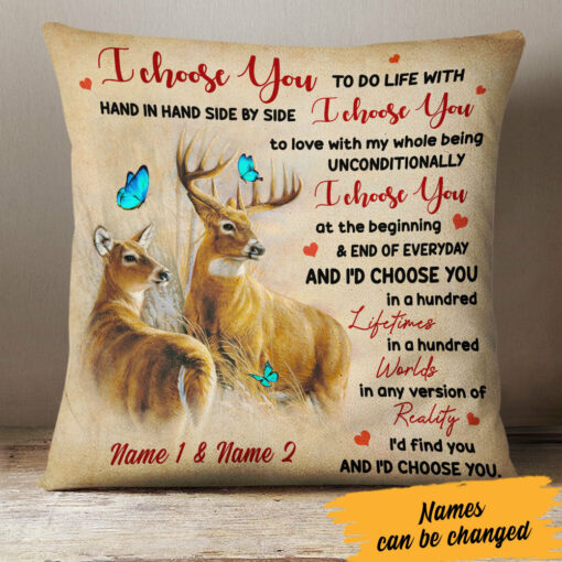 Personalized Couple Deer Hunting Pillow