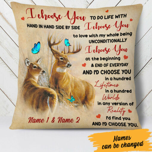 Personalized Couple Deer Hunting Pillow