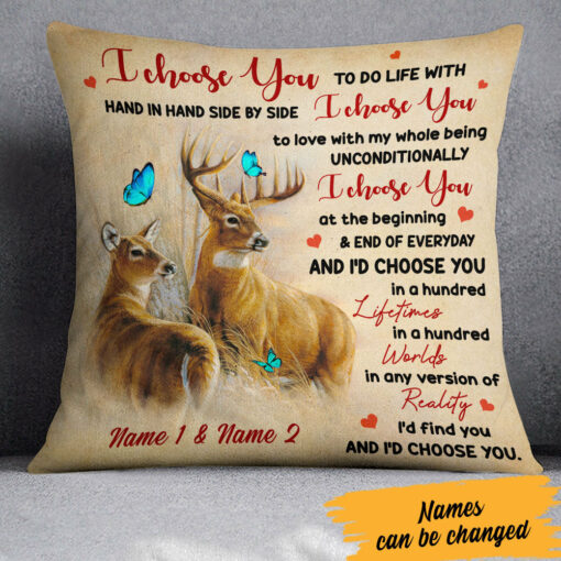 Personalized Couple Deer Hunting Pillow