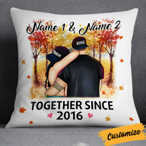 Personalized Couple Fall Together Since Pillow