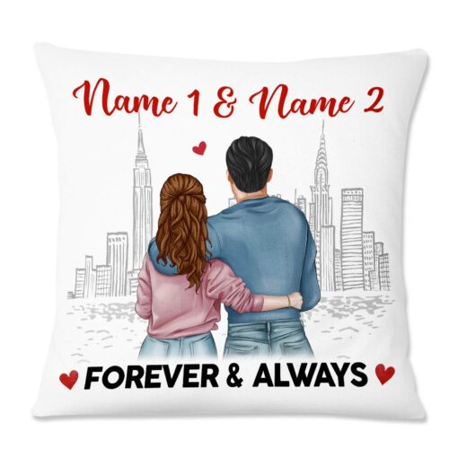 Personalized Couple Forever Always Pillow